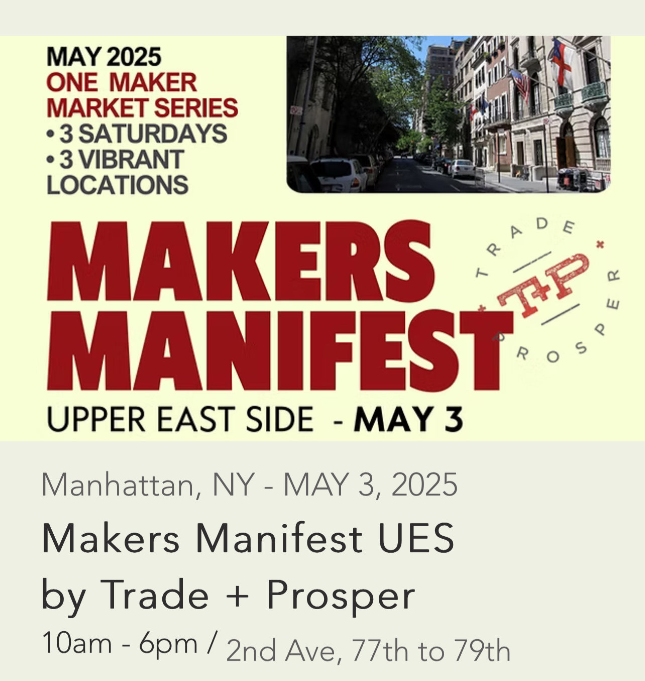Upper East Side NYC Makers Market