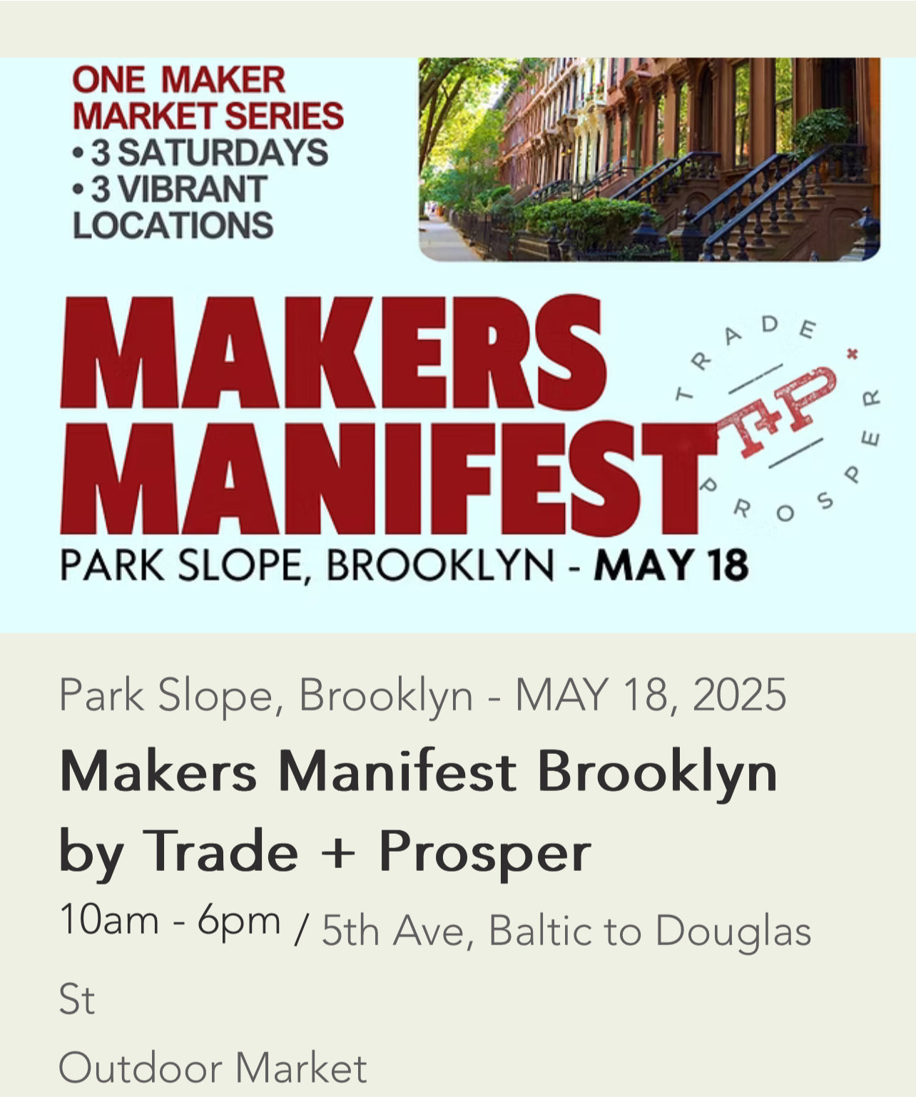 Park Slope Brooklyn Makers Market