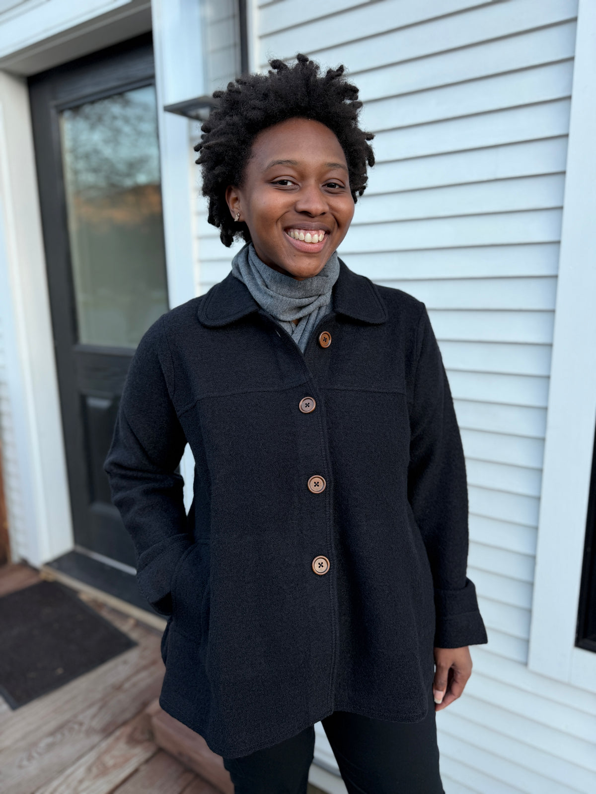 Boiled Wool Swing Coat