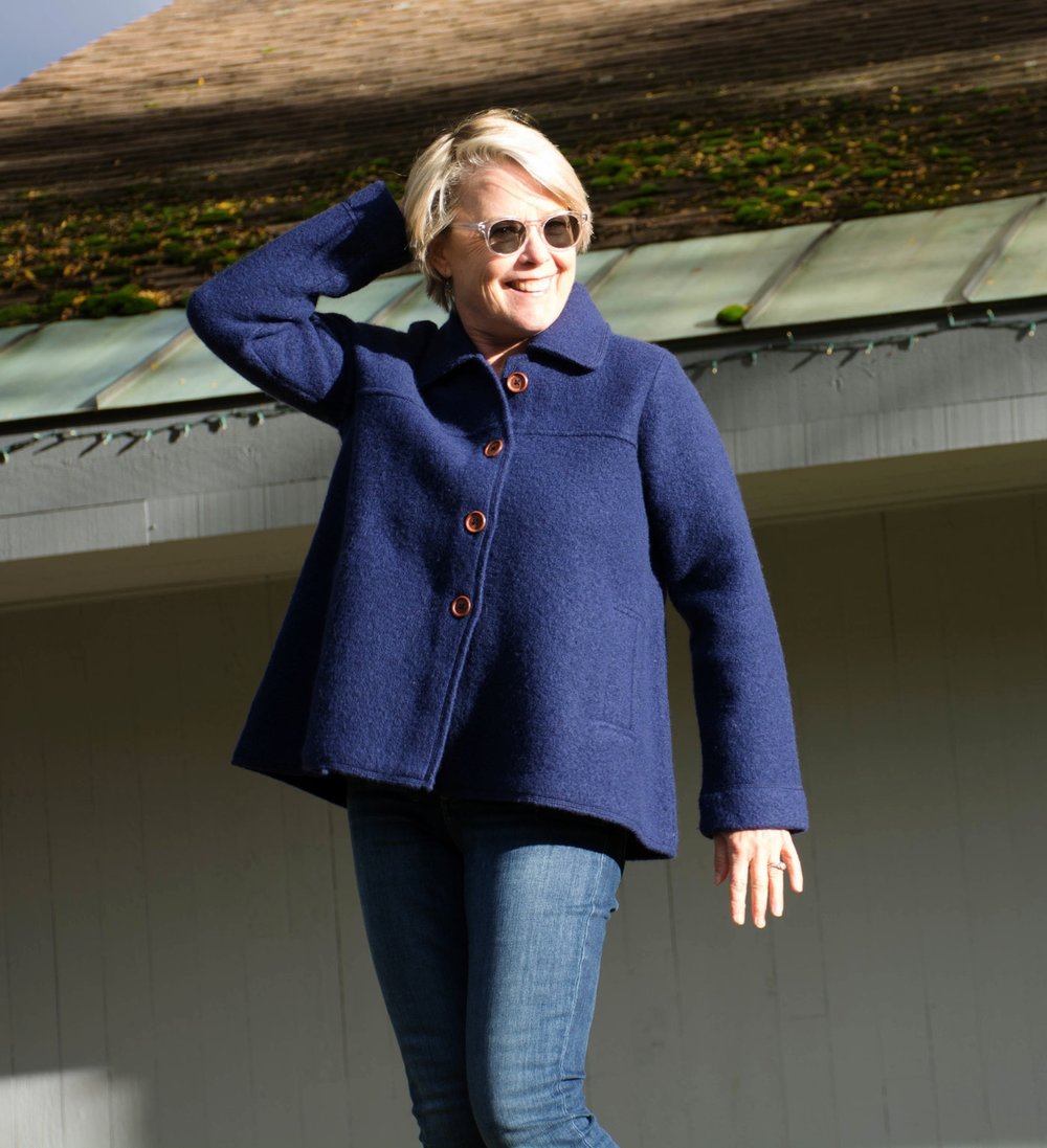 Boiled Wool Swing Coat